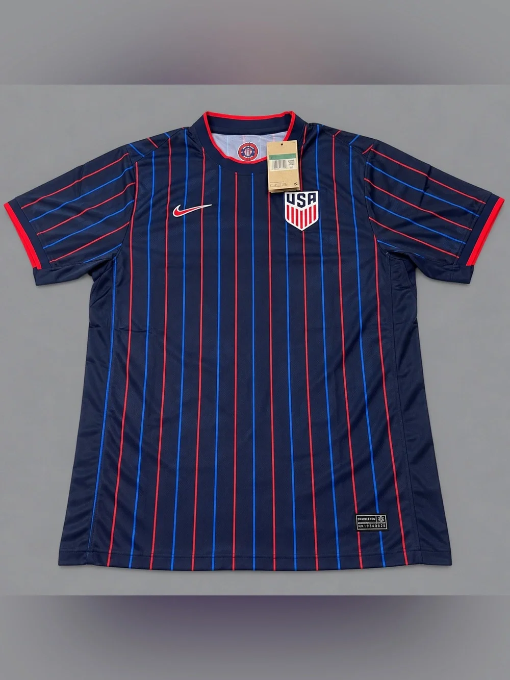 Nike USA USMNT Soccer Jersey Men’s XL Navy Blue Red Blue Striped Dri-FIT NWT